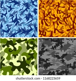 Set of seamless camouflage patterns