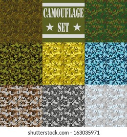 Set of seamless camouflage patterns