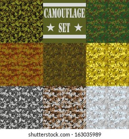 Set of seamless camouflage patterns