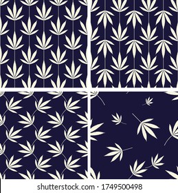 set of seamless Cannabis leaves pattern with geometric shapes for Fabric ,Tile ,Carpet ,Wallpaper ,Pottery pattern,Graphic resources