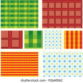 Set of seamless checked ornaments