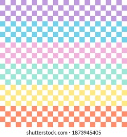 A set of seamless checkered pattern design for decorating wallpaper and etc. They’re various colors isolated on white background.