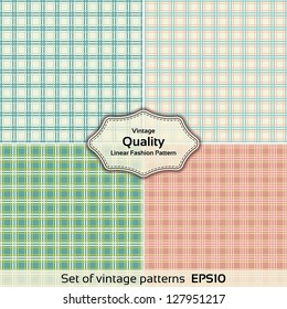 Set of seamless checkered vector pattern. Fashion Designs. Universal: Background, Pattern, Texture. Vector illustration EPS 10