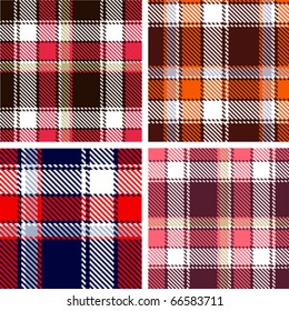 set of seamless checkered vector pattern