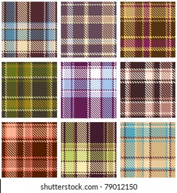set of seamless checkered vector pattern