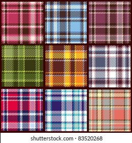 Set Seamless Checkered Vector Pattern Stock Vector (Royalty Free ...