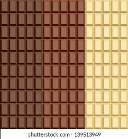 Set. Seamless chocolate patterns. Vector