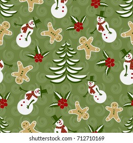 set of seamless Christmas abstract vector paper with decorative shapes and design elements for scrapbook
