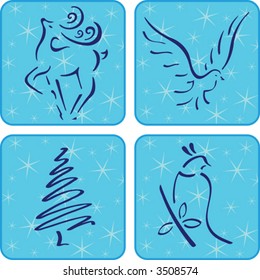 Set of Seamless Christmas Icons