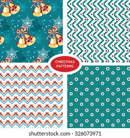 Set of seamless christmas patterns.