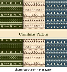 Set of seamless christmas patterns