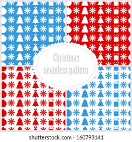  set of seamless Christmas patterns.collection of New Year festive backgrounds.vector