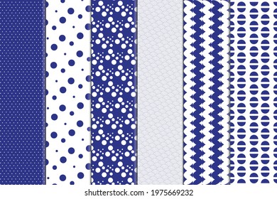 Set of Seamless Circle Pattern. Abstract Vector Minimal Background. Simple Circular Wallpaper
