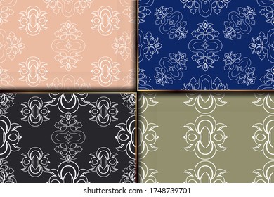 Establecer un patrón de amortiguadores de color sin fisuras. Diseño vectorial de alamante para tela, vestimenta textil, interior, papel pintado, estuche de teléfono.
