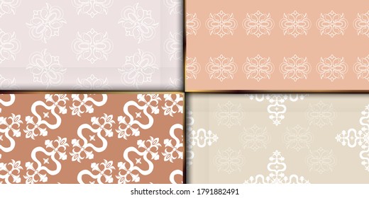 Establecer un patrón de amortiguadores de color sin fisuras. Diseño vectorial de alamante para tela, vestimenta textil, interior, papel pintado, estuche de teléfono.