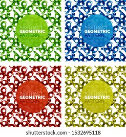 Conjunto de patrones geométricos de color sin fisuras. Arte vectorial