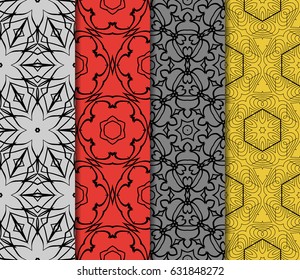 set of seamless Creative geometric pattern. vector illustration.