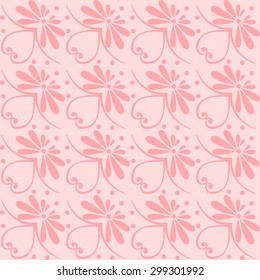 Set seamless cute pink and blue Greek floral pattern, endless texture for wallpaper or scrap booking
