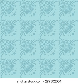 Set seamless cute pink and blue Greek floral pattern, endless texture for wallpaper or scrap booking