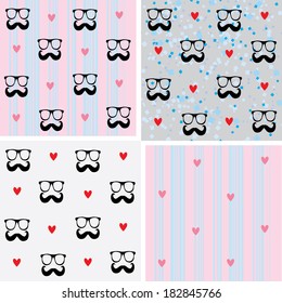 set of seamless cute textures  Gentleman