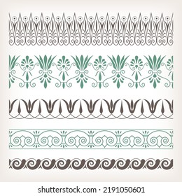 Set of seamless decorative borders