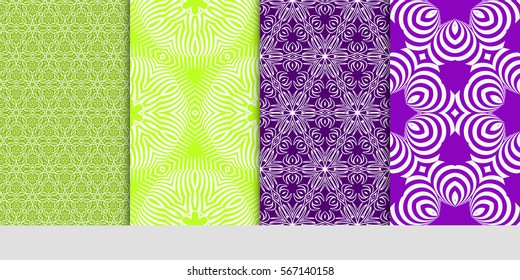 set of Seamless decorative geometric floral pattern. vector illustration.