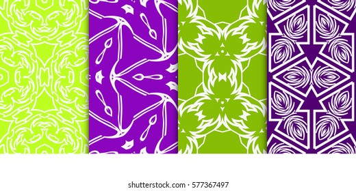 set of Seamless decorative geometric floral pattern. vector illustration. For interior design, wallpaper, decoration print, fill pages, fabric, decor, print