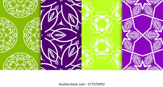 set of Seamless decorative geometric floral pattern. vector illustration. For interior design, wallpaper, decoration print, fill pages, fabric, decor, print