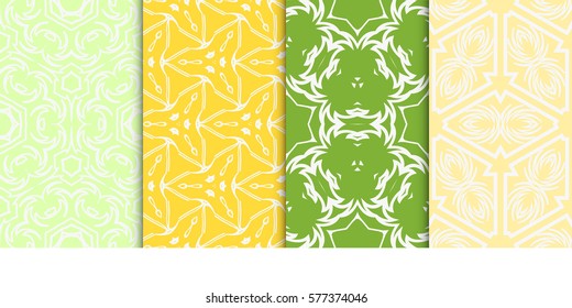 set of Seamless decorative geometric floral pattern. vector illustration. For interior design, wallpaper, decoration print, fill pages, fabric, decor, print
