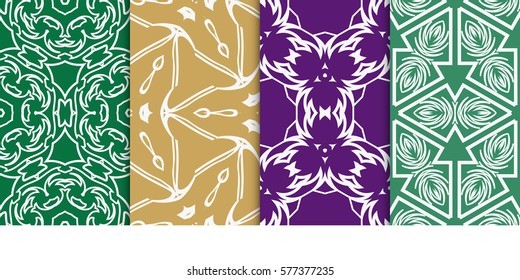 set of Seamless decorative geometric floral pattern. vector illustration. For interior design, wallpaper, decoration print, fill pages, fabric, decor, print