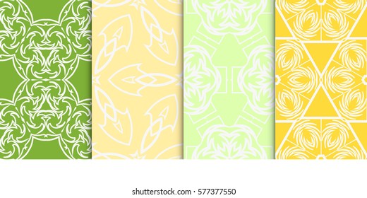 set of Seamless decorative geometric floral pattern. vector illustration. For interior design, wallpaper, decoration print, fill pages, fabric, decor, print
