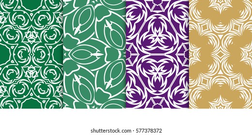 set of Seamless decorative geometric floral pattern. vector illustration. For interior design, wallpaper, decoration print, fill pages, fabric, decor, print