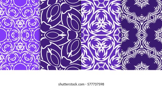 set of Seamless decorative geometric floral pattern. vector illustration. For interior design, wallpaper, decoration print, fill pages, fabric, decor, print