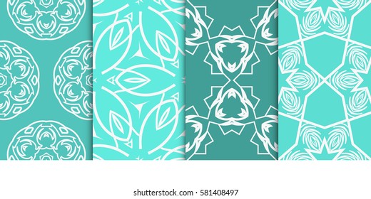 set of Seamless decorative geometric floral pattern. vector illustration. For interior design, wallpaper, decoration print, fill pages, fabric, decor, print