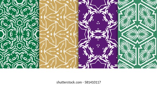 set of Seamless decorative geometric floral pattern. vector illustration. For interior design, wallpaper, decoration print, fill pages, fabric, decor, print