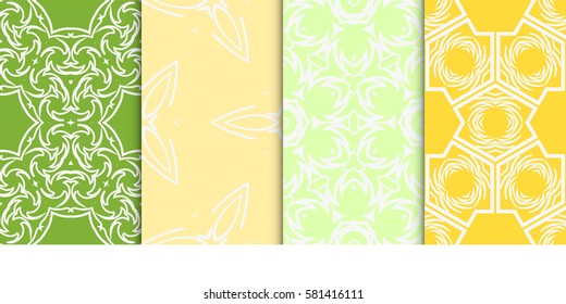 set of Seamless decorative geometric floral pattern. vector illustration. For interior design, wallpaper, decoration print, fill pages, fabric, decor, print