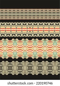 Conjunto de bandas de barniz decorativas sin fisuras