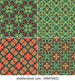 Set of seamless decorative laced  patterns