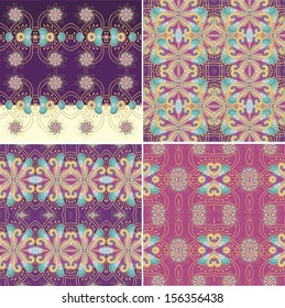 Set of seamless decorative patterns