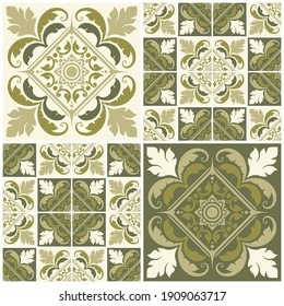 Set seamless decorative patterns applied thai art style. Abstract background for cards, banner, brochures, flyers, posters, printing, flooring, walls, wallpaper, website, tiles. Vector illustration.