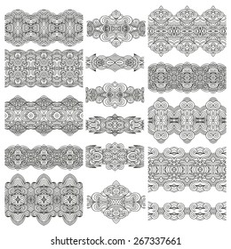 Set of seamless decorative ribbons