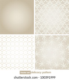 Set of seamless delicacy vector pattern.