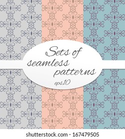 Set seamless delicate patterns