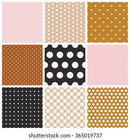 set of seamless dots patterns