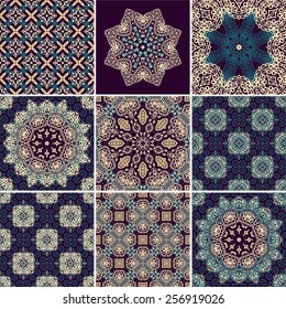 Set of seamless ethnic patterns