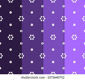 Set of seamless fantasy vector patterns. Geometric floral pattern of lines and shapes. Modern design for backgrounds, wallpaper, invitations.