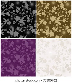 set of seamless floral backgrounds