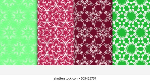 Set of seamless floral color pattern. ethnic ornament. Flower style. Vector illustration. Texture for holiday cards, Valentines day, wedding invitations, design wallpaper, pattern fills, web page