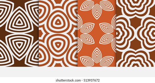 Set of seamless floral color pattern. geometric ornament. Flower style. Vector illustration. Texture for design