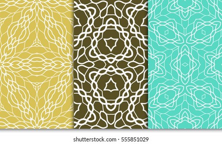 Set of seamless floral color pattern. ethnic ornament. Flower style. Vector illustration.